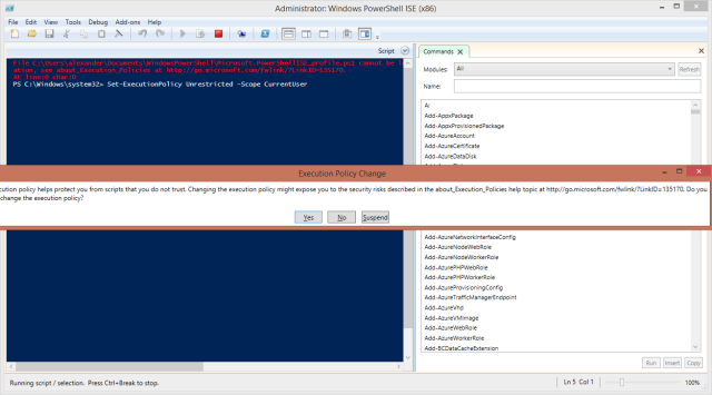 Habilitando la ejecución de Scripts PowerShell en Microsoft Windows 8.1
