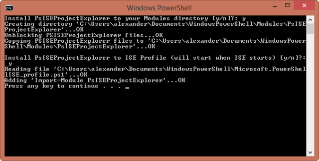 PowerShell ISE Project Explorer