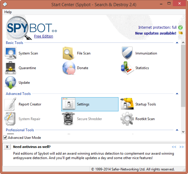 Malwarebytes Anti-Malware no es suficiente, recurrimos a Spybot
