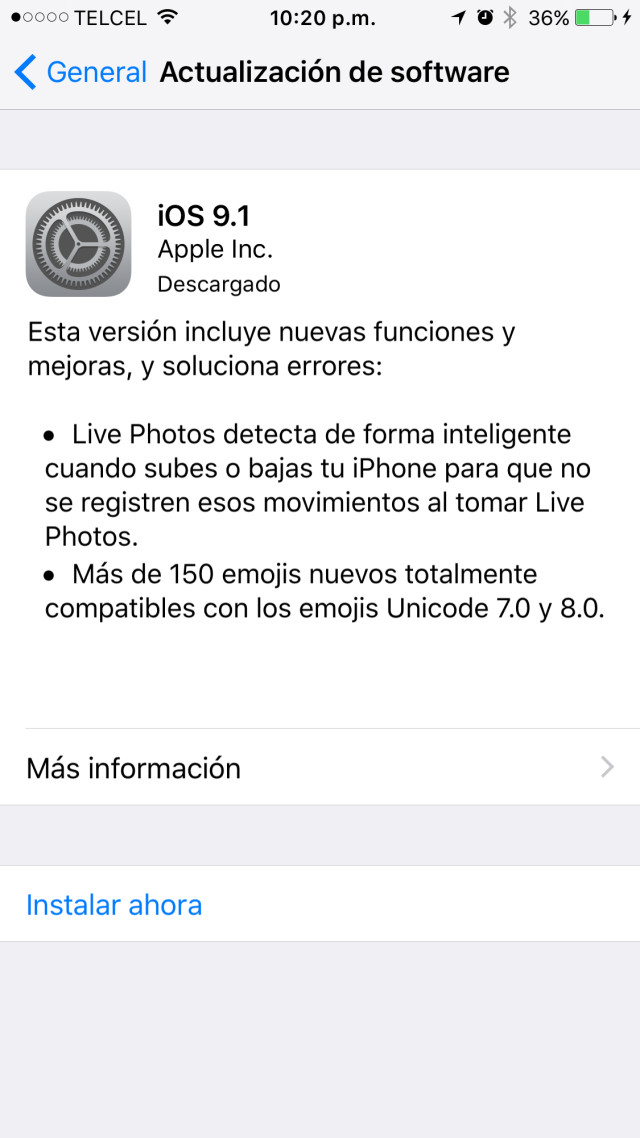 Apple adelanta iOS 9.1 para corregir errores