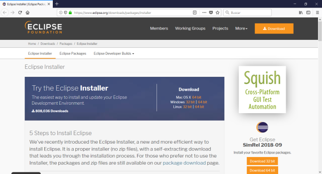 https://www.eclipse.org/downloads/packages/installer